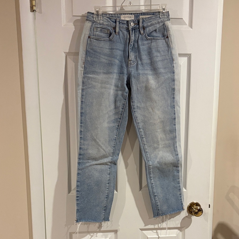 PacSun Light Blue 2-Tone Mom Jean size 24 (U.S. 1)